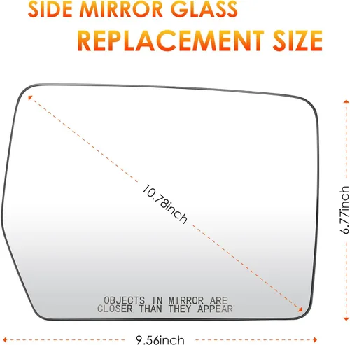Vista 3 de Espejo lateral derecho de repuesto compatible con Ford F150 2011 2012 2013 2014 Espejo retrovisor calefactable reemplazo 4L3Z-17K707-DA