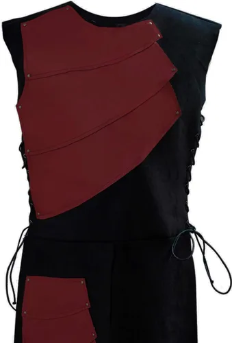 Vista 3 de Chaleco victoriano medieval para hombre, chaleco renacentista sin mangas
