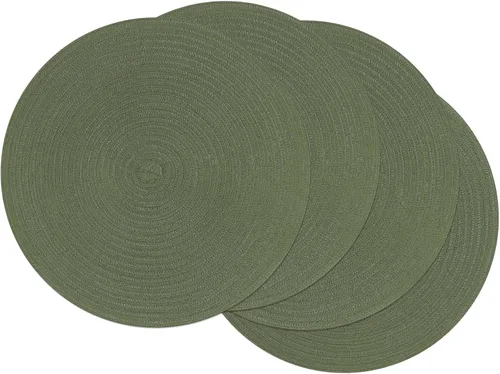 Vista 79 de SHACOS Juego de 4 manteles individuales redondos lavables de 15 pulgadas, de algodón, poliéster, trenzados, para mesa de comedor, boda, decoración
