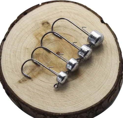 Vista 2 de Fishing Offset Jig 10PCS Fishing Hook 2.5g/3.5g/5g/6g Jig Head Stainless Steel Soft Fishhook Carp Bass Pescas Fishing Tackle Portable Fish Hooks Set