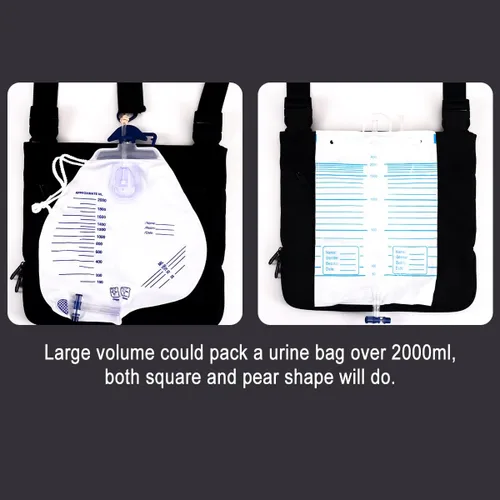 Vista 5 de Funda para bolsa de catéter, soporte para bolsa de drenaje de orina, cubierta de privacidad con correas ajustables para bolsa de catéter Foley