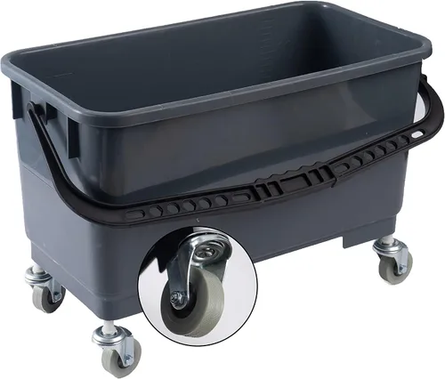 Vista 5 de Matthew - Cubo de limpieza con acabado de microfibra con tamiz, cubo de fregona con prensa escurridor para trapeadores planos de microfibra, cubo