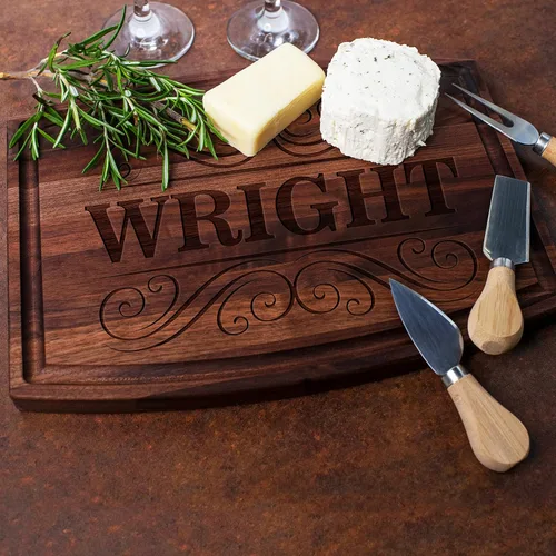 Vista 3 de Tabla de cortar personalizada, 11 diseños y 5 estilos de madera, tabla de cortar – Regalos de boda para parejas, regalos de inauguración de la casa