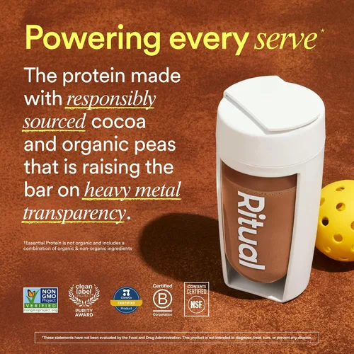 Vista 2 de Ritual Proteína vegana en polvo – 0.71 oz de proteína de guisante con perfil completo de aminoácidos BCAA – Apoya el músculo magro* – Proteína a