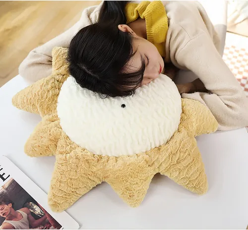 Vista 5 de Almohada de sofá con diseño de luna, estrella y sol Almohada decorativa de soporte lumbar Almohada decorativa suave de felpa (38,1 cm, Luna)
