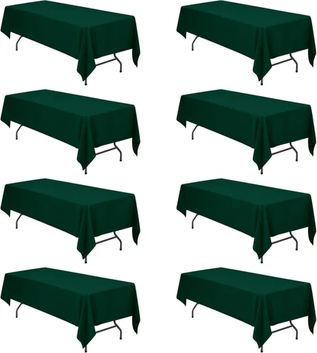 Vista 85 de BRILLMAX - Manteles para mesa rectangular de 6 pies, tela de lino de poliéster, lavable, para boda, recepción, banquete, fiesta de cumpleaños, 60 x