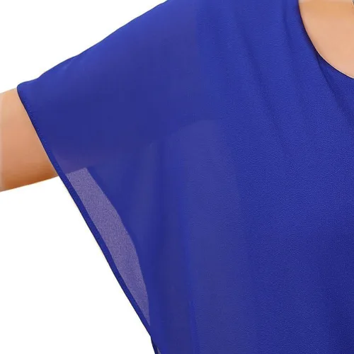 Vista 4 de VIISHOW - Blusa de manga corta casual de chifón para mujer
