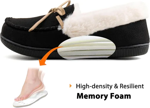 Vista 3 de RockDove Pantuflas estilo mocasín con purpurina Caroline para mujer
