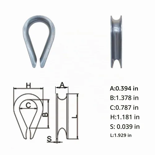 Vista 3 de Vafon M6 acero galvanizado 1/4 "diámetro cable de cuerda de alambre 0.236 in dedales aparejo 20PCS