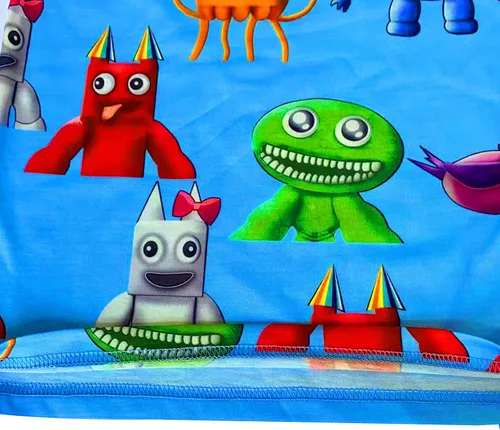 Vista 4 de MOTHAF Garten of Banban - Conjunto de camisa para niños y niñas, monstruo de terror, jush, pantalones de camiseta para niños, 2 piezas, manga corta