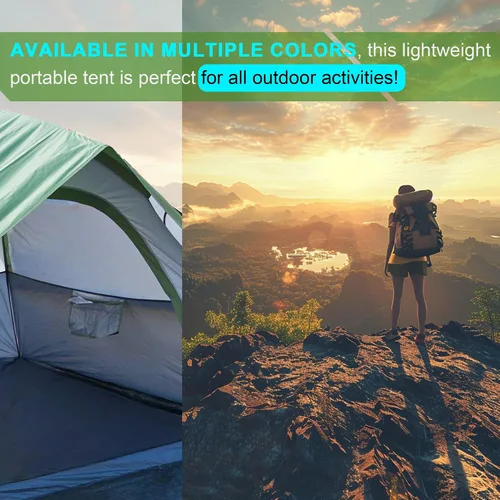 Vista 5 de Tienda de campaña al aire libre para 2 personas, impermeable, doble capa, resistente al viento, se puede utilizar para senderismo al aire libre