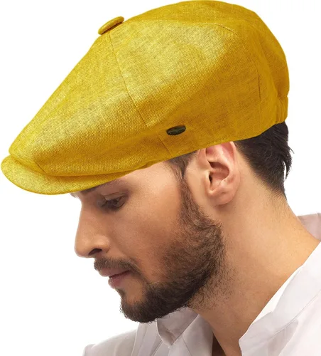 Vista 3 de Gorra de Manzana 100% Lino Snap Front Newsboy Drivers Cabbie Gatsby para hombre