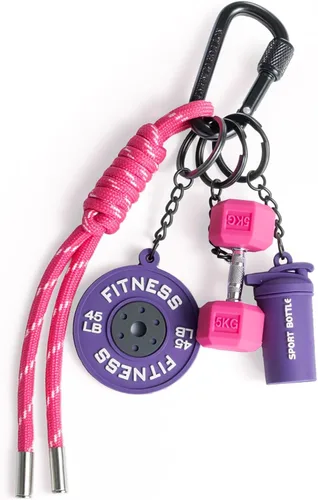 Vista 8 de Llavero de Mancuerna y Pesas, Adornos para Bolso o Cartera, Regalo para Mujeres y Hombres Fitness, Lindos Accesorios Mini para Llaves de Coche