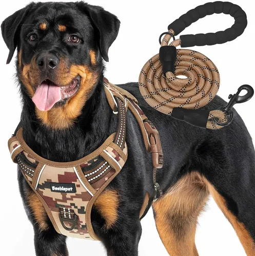 Vista 8 de Beebiepet Arnés táctico resistente para perros pequeños, arnés ajustable sin tirones para mascotas, arnés reflectante de servicio de entrenamiento