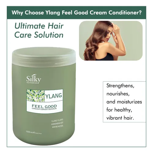 Vista 4 de Ylang Rinse Out - Acondicionador profundo para cabello seco dañado infundido con aceite esencial para humedad y salud, acondicionador sin sulfatos