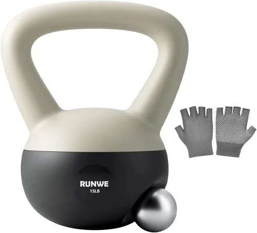 Vista 10 de RUNWE Soft Kettlebell - Sand Filled Kettlebell Cushioned Impact-Resistant Base Options for 25, 20, 15, 10 and 5 LB, Safety Guaranteed Ideal for Men