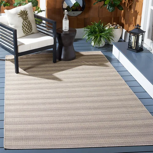 Vista 15 de SAFAVIEH Hampton Collection - Alfombra lavable para exteriores de 2 x 9 pies, color marfil y gris, no desprende pelusa y fácil de limpiar, ideal