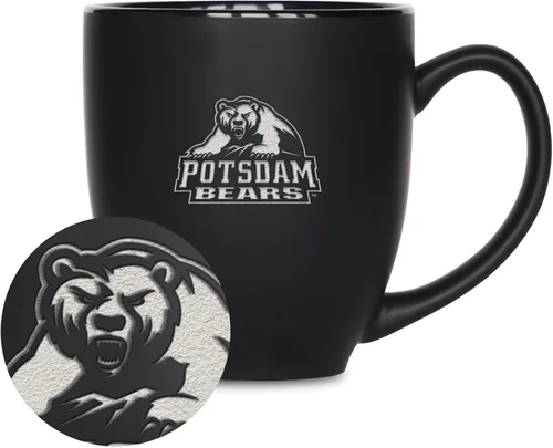 Vista 228 de Rico Industries - Taza de cerámica mate negra con grabado láser estándar de 15oz para NCAA (escuelas T & U) - Para bebidas calientes o frías