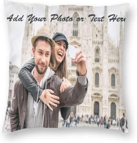 Vista 4 de Juego de 4 fundas de almohada personalizadas con texto en imagen, decoración del hogar, funda de cojín decorativa para sofá o sofá, regalos