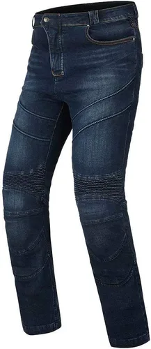 Vista 8 de ILM - Pantalones de motocicleta para hombre, jeans de motocross con armadura CE, para bicicleta de tierra, motocicleta, aventura, turismo BJN01 azul