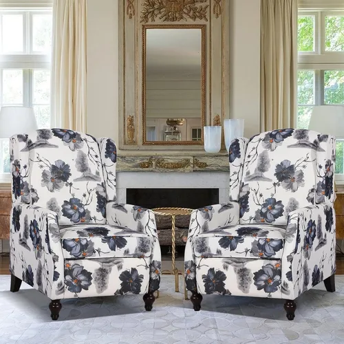 Vista 28 de Silla reclinable PALLOME con respaldo alto, asiento con masaje y calor, tapizado de tela, con respaldo acolchado, silla reclinable para sala de Beige