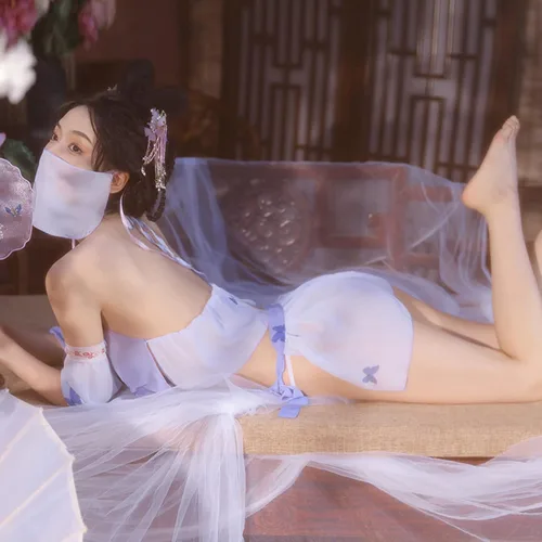 Vista 3 de Disfraz chino sexy de cheongsam oriental tradicional elegante traje de dinastía Tang Hanfu