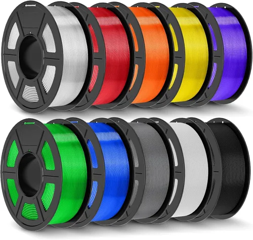 Vista 11 de JAYO Paquete de filamento PLA+ 1.75mm, paquete de filamento para impresora 3D multicolor, embalado al vacío individualmente, carrete de 250g