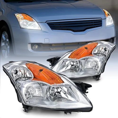 Vista 10 de Nilight - Conjunto de faros delanteros compatibles con Nissan Altima 2002, 2003, 2004. Carcasa negra, reflector ámbar, lente transparente. Faros