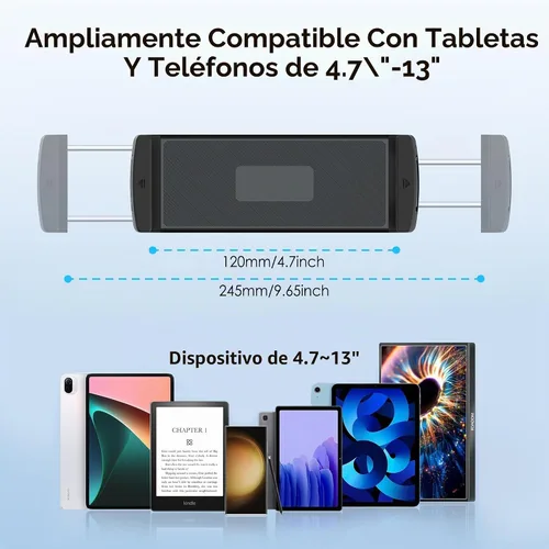 Vista 5 de Soporte de Tablet de Aluminio con Abrazadera para Bicicleta Giratoria, Bicicleta Estacionaria, Cinta de Correr, Carriola para Interior, Peloton