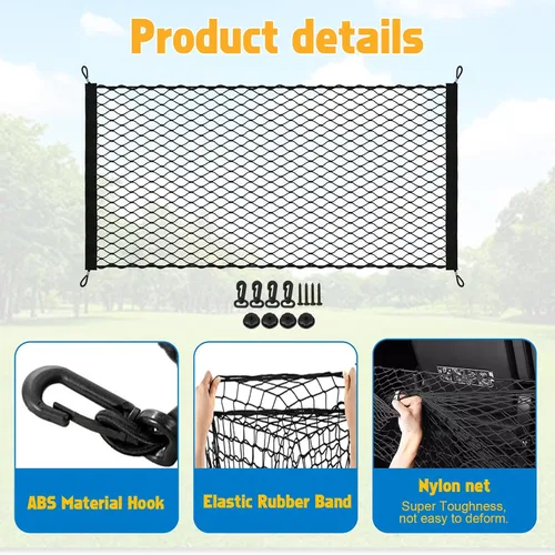 Vista 3 de x xotic tech 1 bolsa de red elástica de una sola capa para camiones de carga con gancho accesorios interiores ajuste universal para la mayoría