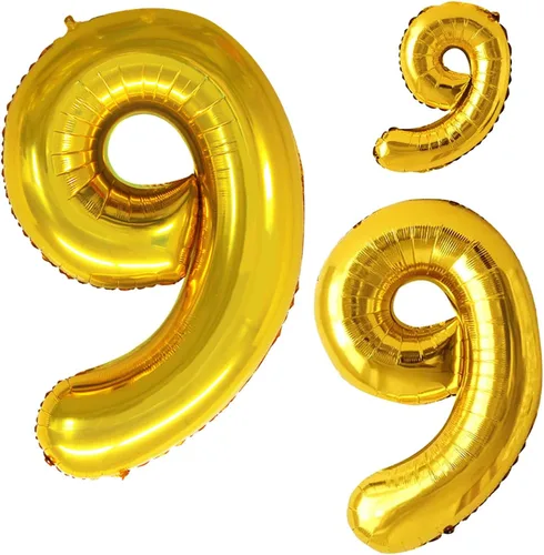 Vista 270 de Goer, conjunto de globos de papel aluminio para decoraciones de cumpleaños, globos de las letras de feliz cumpleaños y de números Oro