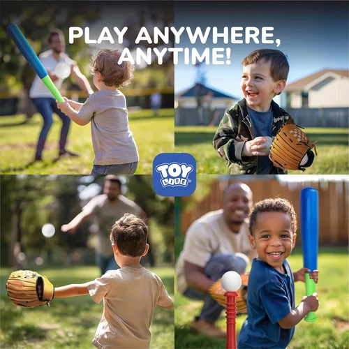 Vista 7 de TOY Life Juego de Tball para Niños de 3-5 y 5-8 Tball para Niños de 5-8 Bat de Tee para Niños Pequeños Set de Bate de Béisbol para Niños de 3-5