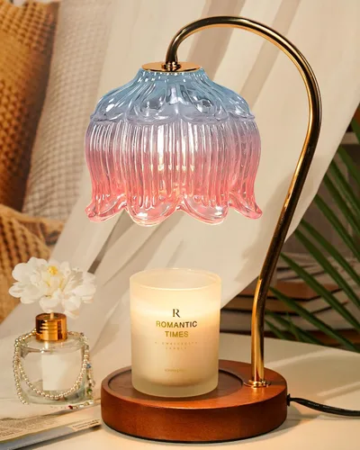 Vista 23 de Funistree Paquete de 2 lámparas calentadoras de velas de flores, lámpara de vela con temporizador, regalos de cumpleaños de Navidad para mujeres