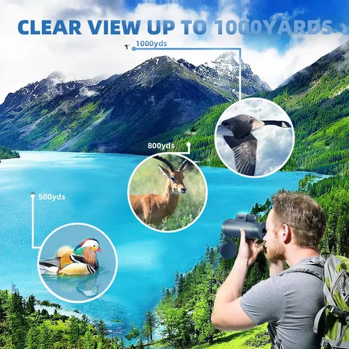 Vista 4 de Monocular HD para adultos, compacto con adaptador para teléfono inteligente y trípode, negro