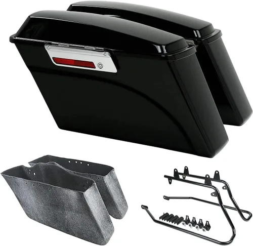 Vista 38 de Kit de soporte de conversión para alforjas extendidas de 4" TCMT, compatible con Harley Heritage Softail Fatboy FLSTF Breakout 1984-2017, negro