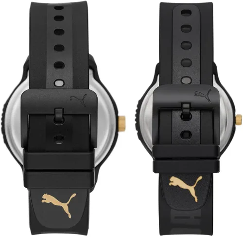 Vista 5 de PUMA His & Hers Reset V2 - Juego de relojes de tres manecillas (modelo P5111SET), Negro