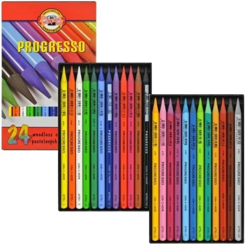 Vista 2 de Koh-I-Noor Progresso - Juego de lápices de colores sin madera (juego de 24)