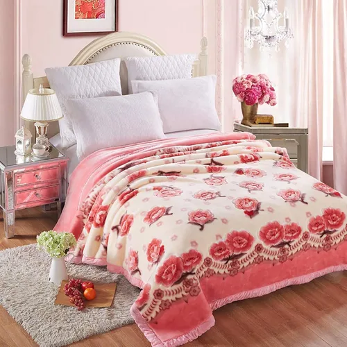 Vista 8 de LGYKUMEG Manta de visón coreano para sofá de 59 x 79 pulgadas, manta reversible de 2 capas Raschel para cama individual