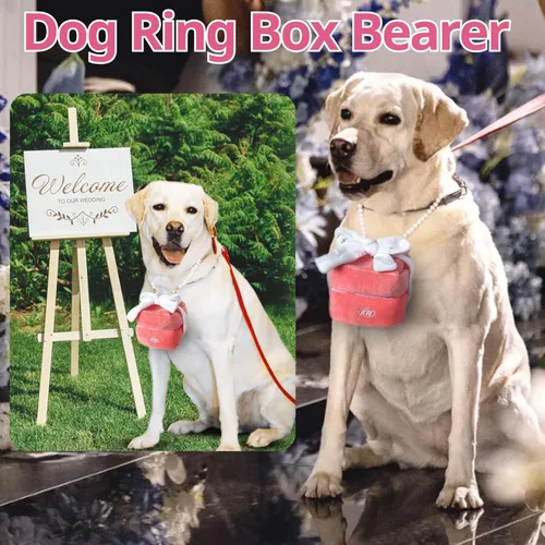 Vista 5 de Caja de anillos de felpa de San Valentín para promesa de compromiso, lindo soporte para caja de anillos de felpa para boda, matrimonio, grande