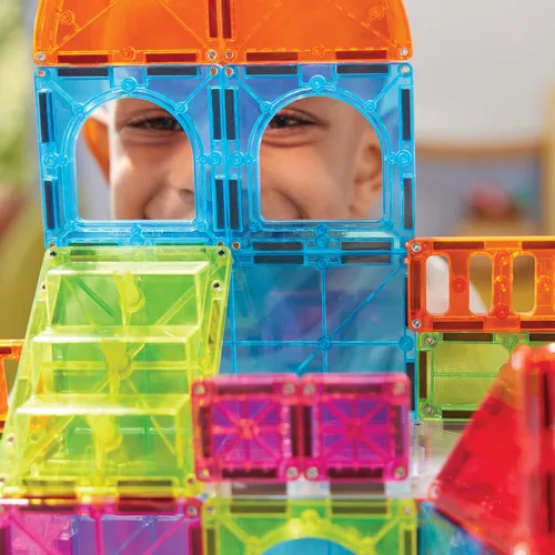 Vista 5 de MAGNA-TILES City Center - Juego de construcción magnética de 110 piezas, la marca original de construcción magnética