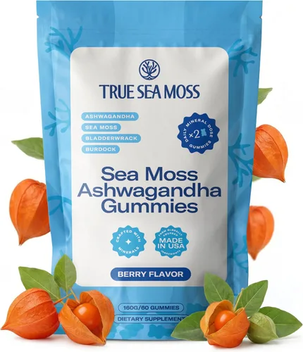 Vista 11 de TrueSeaMoss Gomitas de Musgo Marino con Saúco para Adultos y Niños – con Raíz de Bardana, Sargazo Vejigoso y Magnesio – 60 Gomitas