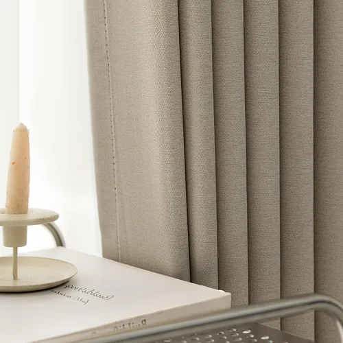 Vista 9 de Rinwoc Cortinas opacas gruesas y suaves, juego de 2 paneles para dormitorios pequeños/habitaciones de niños, con textura de lino y bloqueo de luz