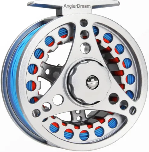 Vista 9 de Carrete de mosca (1/2WT 3/4WT 5/6WT 7/8WT) con línea Combo de aleación de aluminio Arbor grande Carretes de pesca con mosca Peso adelante Línea