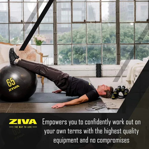Vista 8 de Ziva Pelota de ejercicio de fitness con núcleo antiestallido, pelota de yoga antideslizante de grado profesional para equilibrio de estabilidad