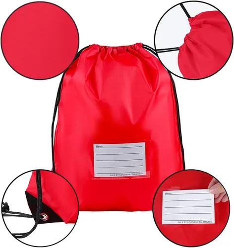 Vista 42 de CODOBON Paquete de 20 bolsas con cordón, mochila de cuerda de dibujo a granel, bolsa de bricolaje para gimnasio, deportes, bolsa para mujeres