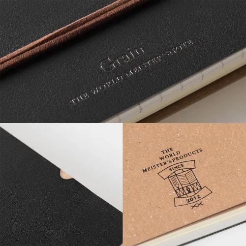 Vista 8 de DESIGNPHIL 15222006 Midori Ring Notebook, grano, transformación B6, negro