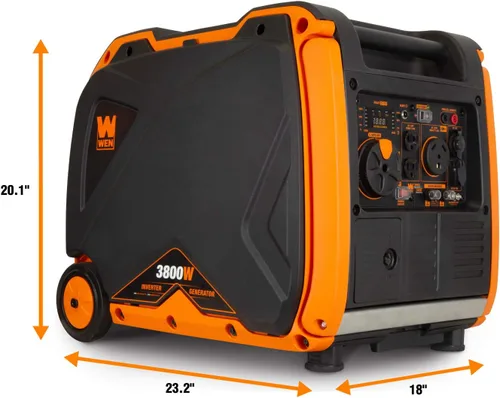 Vista 2 de WEN Generador inversor portátil súper silencioso de 3800 vatios listo para RV con apagado de combustible y arranque eléctrico (56380i)