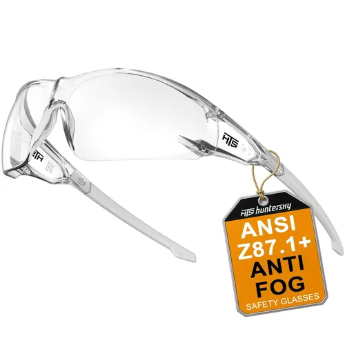 Vista 13 de HTS HUNTERSKY ANSI Z87.1 Gafas de seguridad antivaho envolventes transparentes, gafas de laboratorio para pickleball y química con resistencia a
