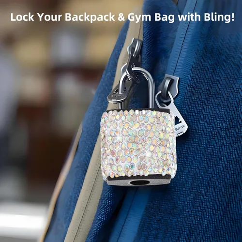Vista 6 de 2 cerraduras pequeñas con llaves, mini cerraduras de equipaje, candado brillante con cerradura de metal para taquilla, bolsa de maleta