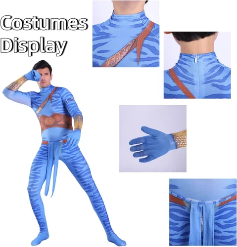 Vista 5 de LG LOUIS GARDEN Disfraz de Avatar para niños, disfraz de anime para Halloween, cosplay, medias y trajes de escenario para niños